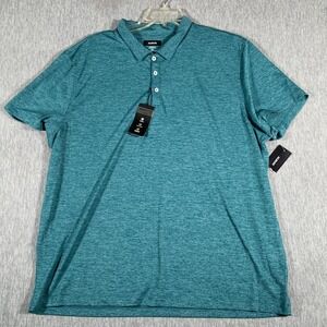 Alfani AlfaTech Ethan Polo Shirt Mens 2XL Teal Stretch Moisture Wicking Golf